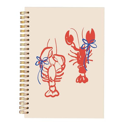 KAOWT Lobster Ocean Notebook Journal, Beach Lobster Notebooks for Note Taking, Beach Gifts for Women Journal, Coastal Ocean Hardcover Spiral Notebook 5.5x8.3in - color: Summer notbook-cray