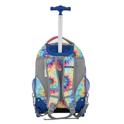 Travelers Club 4 Piece Rolling Backpack Set With Accessories, Tie Dye - color: Tie Dye