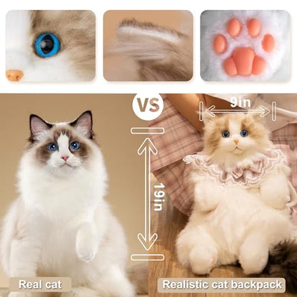 Chongker Cat Shaped Backpack - Handcrafted Stuffed Animals Plush Bag with Adjustable Shoulder, Crossbody, and Handbag Straps (Ragdoll Bag) - style: Ragdoll Bag