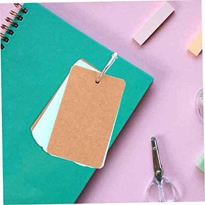 ARTIBETTER 7 Sets DIY Blank Flash Cards with Binder Rings Multi Color Memo Pads for Students Travel Diaries Creative Writing Study and Office Organization