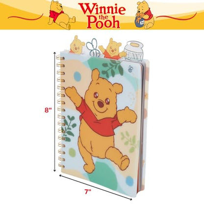 Winnie the Pooh Tab Journal Notebook, Spiral Bound, 96 Lined Pages, 8 x 7 inches - style: Winnie the Pooh