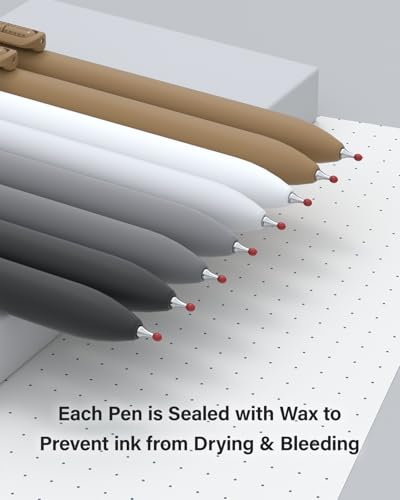 inkipen- 8 Pack Pens, Gel pens Black Ink, Fine Point(0.5mm),Quick-Drying Smooth Writing,School and Office Supplies(black white) - color: black-white-8PCS