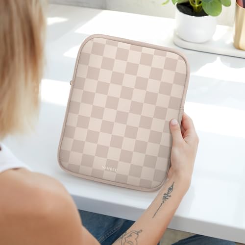 Vandel Slim & Protective Tablet Sleeve for 9-11 inch iPads A16, 11" iPad Pro, 10.9" iPad,10.2" iPad, 10.9" iPad Air, 11 Inch Samsung Galaxy Tab A9+, Bag Fits Magic Keyboard - color: a. Neutral Checker, size: 9-11 Inch Tablet