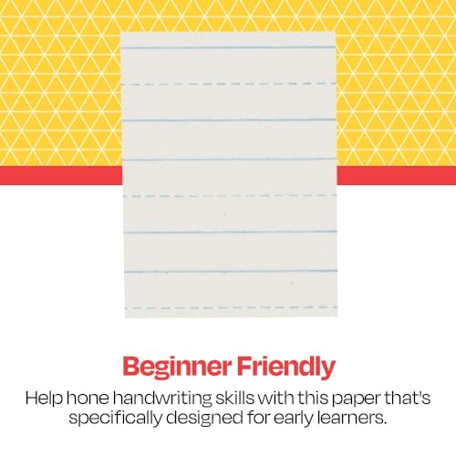 School Smart Skip-A-Line Ruled Writing Paper, 1/2 Inch Ruled Long Way, 11 x 8-1/2 Inches, Pack of 500,White - size: 11" x 8.5" - 1/2" Ruled