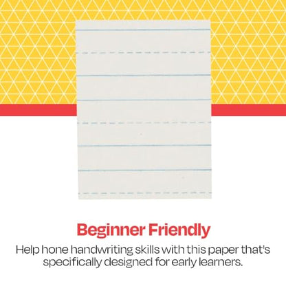 School Smart Skip-A-Line Ruled Writing Paper, 1/2 Inch Ruled Long Way, 11 x 8-1/2 Inches, Pack of 500,White - size: 11" x 8.5" - 1/2" Ruled