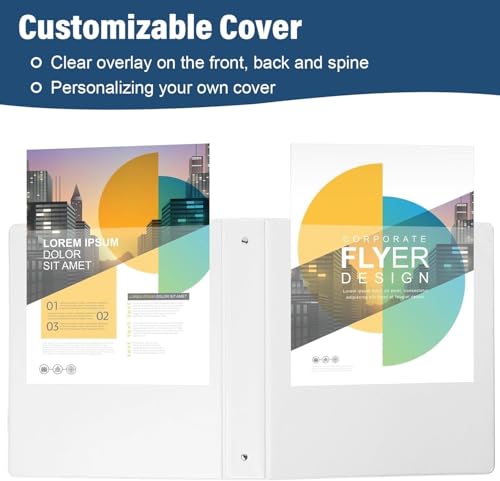 Bulk 10 Packs 1-1/2 -Inch 3-Ring Binder with Pockets, 1.5 inch Premium View Binders, Holds up to 325 Sheets US Letter Size 8.5 x 11'' for Office/Teachers/Students (White - 10 Packs) - color: White - 10 Packs