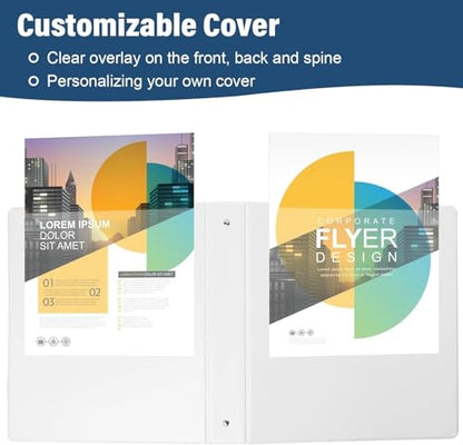 Bulk 10 Packs 1-1/2 -Inch 3-Ring Binder with Pockets, 1.5 inch Premium View Binders, Holds up to 325 Sheets US Letter Size 8.5 x 11'' for Office/Teachers/Students (White - 10 Packs) - color: White - 10 Packs