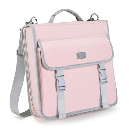 3" D-ring Zipper Binder with 700+ Sheets Capacity | 3-ring Zip Up Binder with Shoulder Strap for School, College, Office, Compatible with 13" MacBook/Tablet, Light Pink - color: Light Pink