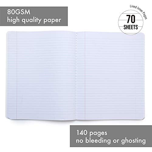 Pukka Pad, Composition Notebooks - 3 Pack of Journals Featuring 140 Pages of College Ruled 80GSM Paper with Sturdy Cover Stock - 9.75 x 7.5in - Rochelle and Jess - color: Rochelle & Jess, size: 3 Pack