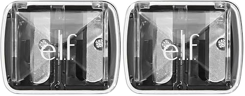 e.l.f., Dual-Pencil Sharpener, Convenient, Essential Tool, Sharpens, Easy To Clean, Travel-Friendly, Compact, Includes Bonus Small Sharpener (Pack of 2) - size: 1 Count (Pack of 2)