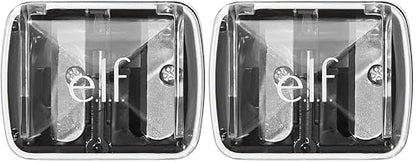 e.l.f., Dual-Pencil Sharpener, Convenient, Essential Tool, Sharpens, Easy To Clean, Travel-Friendly, Compact, Includes Bonus Small Sharpener (Pack of 2) - size: 1 Count (Pack of 2)