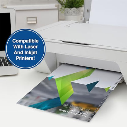 PrintWorks Professional Pre-Punched Spiral Binding Paper - 44-Hole (4:1 Pitch Hole Punch) - Book Binding Printer Paper - Made in the USA - 500 Sheets - 8.5" x 11" - 20 lb - 92 Bright White (04145) - size: 20 lb, style: Spiral, 44-Hole