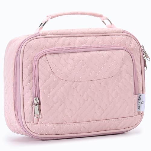 VX VONXURY Large Pencil Case, 54-Slot Colored Pen Pouch 2 Removable Sleeves | Cute Zipper Pencil Bag Organizer, Top Handle, Front Zip Pocket, Durable Fabric for Art Supplies Markers School Travel College - color: Pink