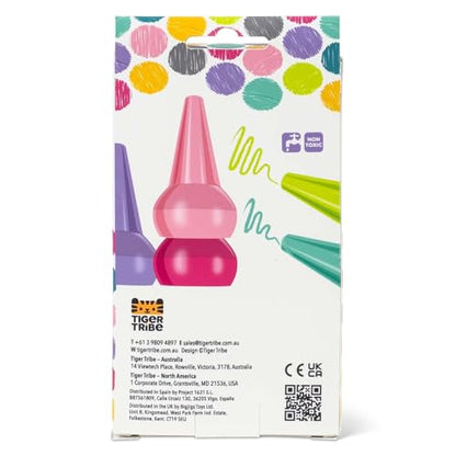 Tiger Tribe Stackable Crayons for Toddlers - Ergonomic Candy Colors, Non-Toxic & Washable Art Supplies - 8 Vibrant Shades for Creative Fun