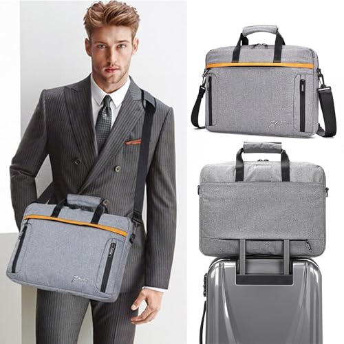 BESMART Waterproof RFID Laptop Bag fits 15.6 Inch Computer, Shoulder Business Briefcase Bag Crossbody Messenger Bags for Men - color: Grey