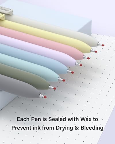 inkipen 8Pcs Gel Pens - 0.5mm Black Ink Pens Fine Point Smooth Writing, Quick Drying Journaling Pens, Cute School & Office Pens for Gift - color: Morandi-8PCS