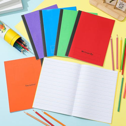 Henoyso 12 Pcs Primary Composition Notebook K-2, Wide Ruled 9.75" x 7.5" Journals, 60 Pages, Writing & Handwriting Practice for Kindergarten, 1st & 2nd Grade, Back to School Supplies (Stylish Color) - color: Stylish Color
