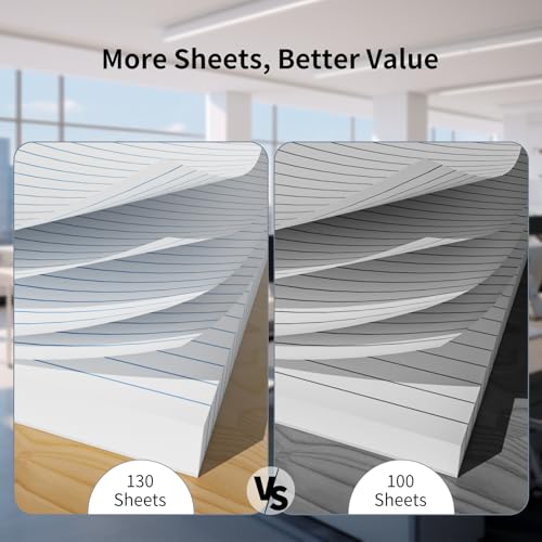 650 Sheets Loose Leaf Paper 8" x 10.5" Filler Paper College Ruled 3-Hole Punched Lined Paper Notebook Paper for 3-Ring Binders Notepad Writing Note Pads Ideal for Home, School, Office - color: White - 5 Pack
