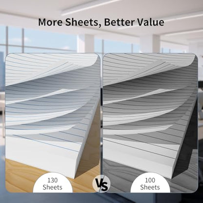 650 Sheets Loose Leaf Paper 8" x 10.5" Filler Paper College Ruled 3-Hole Punched Lined Paper Notebook Paper for 3-Ring Binders Notepad Writing Note Pads Ideal for Home, School, Office - color: White - 5 Pack