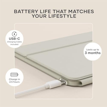 Satechi OntheGo Bluetooth Keyboard with Adjustable Stand, Connect up 3 Devices, USB C Rechargeable Battery, Compact and Portable Keyboard for iPad, Tablet – Sand - color: Sand