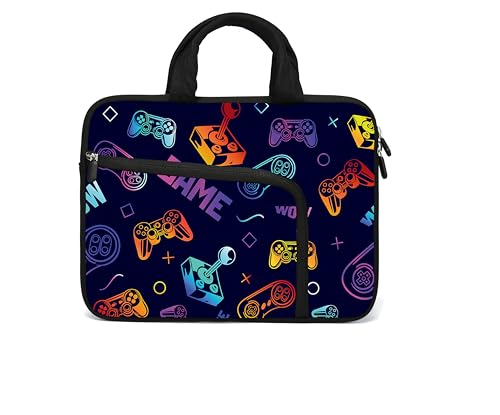 11.6" 12.2 inches Laptop Sleeve Chromebook Case Ultrabook Case Notebook Sleeve PC Messenger Bag Tablet Case Neoprene Handle Sleeve for Men Women, Two Pockets (GAME) - color: Game