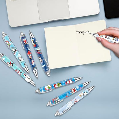 Idealmuzik Penguin Pens Set – Cute Penguin-Themed Gel Pens for Teachers, and Office Gift Exchange – Funny Penguin Designs – Perfect Stationery Gifts, Party Favors, 8 Pack - style: Penguin
