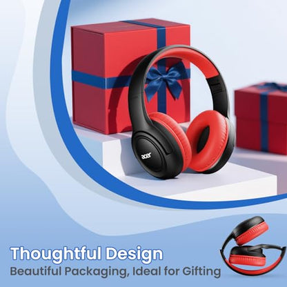 acer Kids Headphones - Over-Ear 85/94dB Volume Limiter, 3.5mm Jack Foldable Stereo Sound Headset for Toddlers Girls Boys Travel Learning Entertainment Tablet Kindle iPad PC Black Red, HK03 - color: Black Red