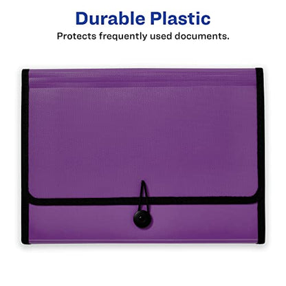 Avery Expanding File Folder Organizer, 7-Pocket Accordion File Organizer, Plum, Holds 425 Letter/A4-Size Sheets (73552) - size: 0