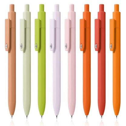 Piochoo Gel Pens, 8 Pcs 0.5mm Black Ink Pens Fine Point Smooth Writing Pens, High-End Series Pens for Journaling Note Taking, Cute Office School Supplies Gifts for Women Men - color: Pink Colors