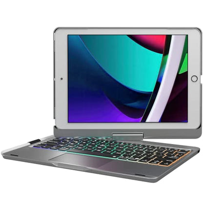 edaiser Swivel Keyboard Case iPad 10.2" (9th 8th 7th), Air 3rd Gen Gray | 360 Degree Rotatable Protective Cover with Pencil Holder | Multi-Touch Trackpad, RGB Backlit | Flexible Adjustable View Angle - color: Space Gray, size: iPad 10.2"(9th-7th)& Air 3rd