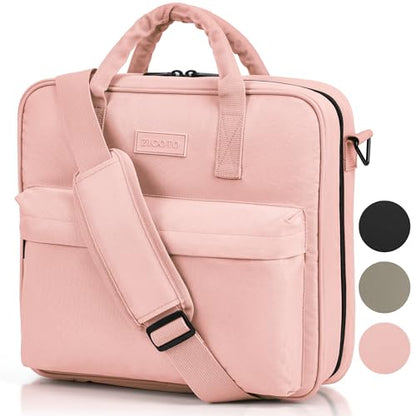 Sturdy 3 Ring Zipper Binder with Strap - 2" Binder with Pockets Holds 500 Sheets, Laptop & More - Durable & Easy to Carry - color: Pink