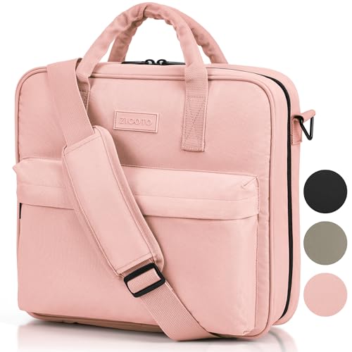 Sturdy 3 Ring Zipper Binder with Strap - 2" Binder with Pockets Holds 500 Sheets, Laptop & More - Durable & Easy to Carry - color: Pink