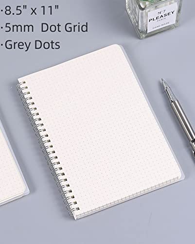Spiral Notebook, 8.5" x 11" Dotted Journal Notebook, A4 Dot Grid Notebook Pack, 560 Pages Large Dot Journal for Bullet, Work, School, 24pcs Index Tabs, Thick Paper, Assorted Pastel Notebook - size: 8.5" x 11", style: Dotted