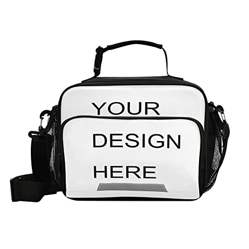 Custom Kids Lunch Box, Insulated Lunch Bags, Cooler Tote Bag with Removable Shoulder Strap for Boy Girl Student (208009) - color: Custom