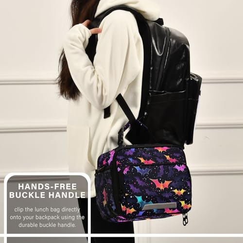 MNSRUU Unisex Insulated Lunch Bag, Bat 12, Fabric, 11"x4.33"x 9.05", Ample Storage Space, Keeps Food Warm, Lightweight, Portable, Suitable for Kids, Friends, Family - color: Bat 12