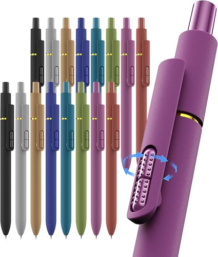inkipen- 16 Pack Pens, Gel pens Black Ink, Fine Point(0.5mm),Quick-Drying Smooth Writing,School and Office Supplies （vintage color） - color: vintage color-16PCS