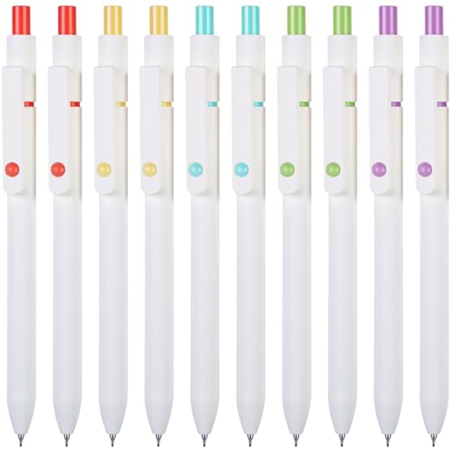 Epakh Gel Pens, 10 Pcs 0.5mm Quick Dry Black Ink Fine Point Smooth Writing Pens High End Series Retractable Aesthetic Ballpoint for Office School Supplies Women Men Gifts(White,Classic) - color: White, style: Classic