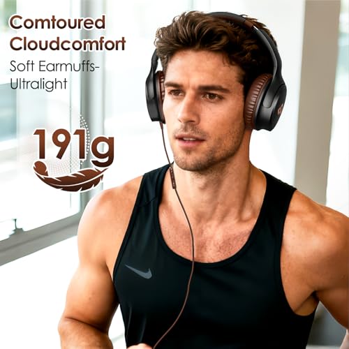 USB C Headphones Wired Headphones Over Ear with HD Mic,Brown Headphones/Lightweight/Foldable/Adjustable for iPad/School/Travel/iPhone 17/16/15, Samsung S25/S24, Back-to-School Season, Teen Gifts - color: Brown