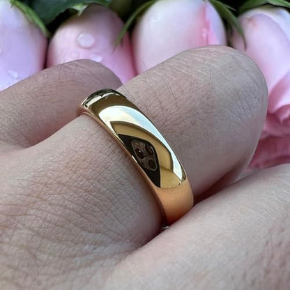 TUTISS 3mm 4mm 5mm 6mm 7mm 8mm 10mm Silver/Gold Tungsten Rings for Men Women Couple Fashion Jewelry Engagement Wedding Bands Domed Polished Comfort Fit - color: 6mm Gold Tungsten