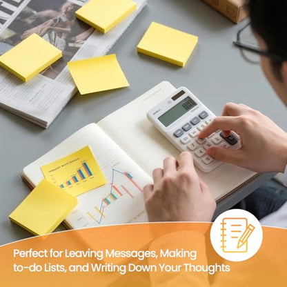 480 Sheets 3 in x 5 in Large Sticky Notes, 76 x 127 mm 6 Pads Classic Yellow Self-Stick Pads for Notebook,Office,School and Home,80 Sheets/Pad (6 Pads Yellow) - style: 6 Pads Yellow