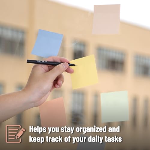 Mr. Pen- Sticky Notes, 3"x3", 12 Pads, 600 Sheets, Colorful | Sticky Notes Bulk, Self-Stick Note Pads, Perfect for Office, School, Home, Study & Organization - color: Autumn