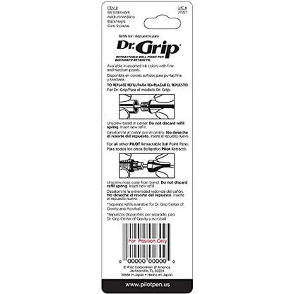 PILOT Dr. Grip Limited Refillable & Retractable Gel Pen, Medium Point, Black Ink, 2-Pack - Ideal for School, Journaling & Office Writing - color: Black, style: Medium (1.0mm)