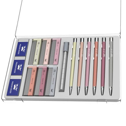 Mr. Pen- Cute Mechanical Pencil Set with Lead Refills & Erasers, 6 Pack | 2 Sizes, 0.5 & 0.7mm, 6x Tubes HB & 2B Lead Refill, 3x Erasers for School Supplies, Note Taking, Drawing, Sketching, Office