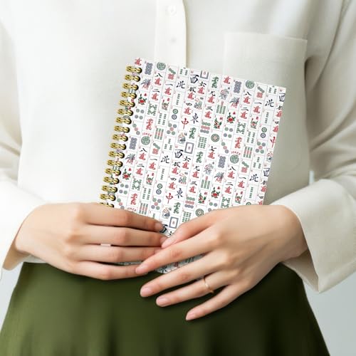 Mahjong Lover Gifts Notebook Journal 5.5x8.3, Funny Mahjong Tile Notebook Gifts for Women Mah Jong Lovers Players, Mah Jong Accessories Journals, Hardcover Spiral Notebooks for Note Taking - color: 4