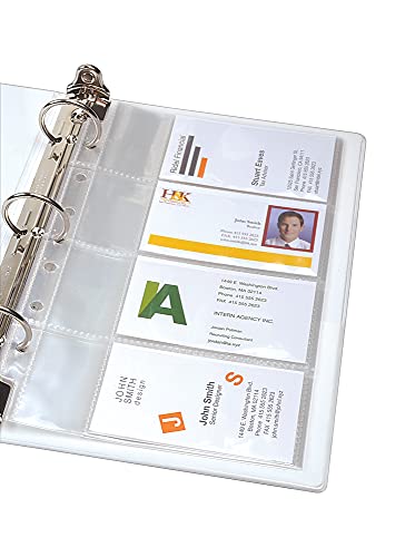 Avery Clear Business Card Organizer Pages for 5.5" x 8.5" Mini Binders, Pack of 5 Holds 40 Cards, 4 Packs, 20 Pages Total (76025) - style: 4 Pack
