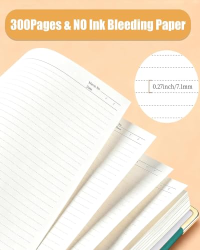 Hardcover Spiral Notebook Journal with Removable Dividers Tabs, 5 Subject Notebooks for Work School, 300 pages 8"x10" B5 leather Journal College Ruled, Cute Journal for women, Green - color: Green