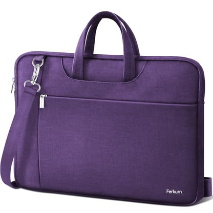 Ferkurn Laptop Case Bag Women Men Computer Sleeve with Shoulder Compatible with HP/Inspiron/Thinkpad/Vivobook/MSI/Surface, 15.6 inch, Violet - color: Violet, size: 15.6 inch