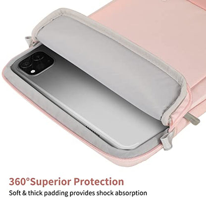 SIMTOP 11-Inch Tablet Sleeve, Compatible with iPad Pro 11-inch (M4), iPad Air 11-inch (M3), iPad 11-inch (A16) — YKK Zippers, Detachable Strap, Water-Resistant - color: Pink, size: 11 inch