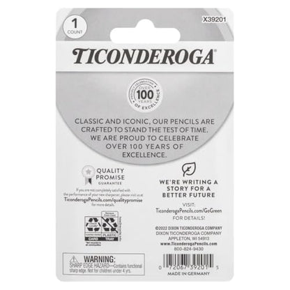Ticonderoga Two-Hole Manual Pencil Sharpener for Standard and Beginner Pencils, Yellow/Green, 2" x 2" x 1.25", German-Engineered, 6 Count - style: 2-Hole, 6-Pack