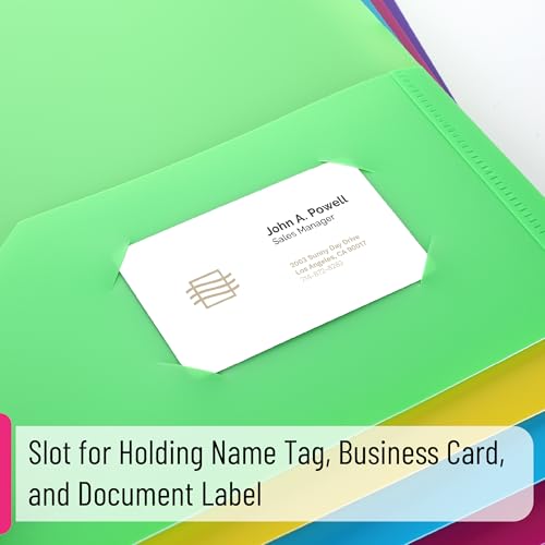 Mr. Pen- Plastic Folders with Pockets and Prongs, 5 Pack, Letter Size | Flexible Plastic Folders with Prongs - color: Bright Colors, size: 5 Pack